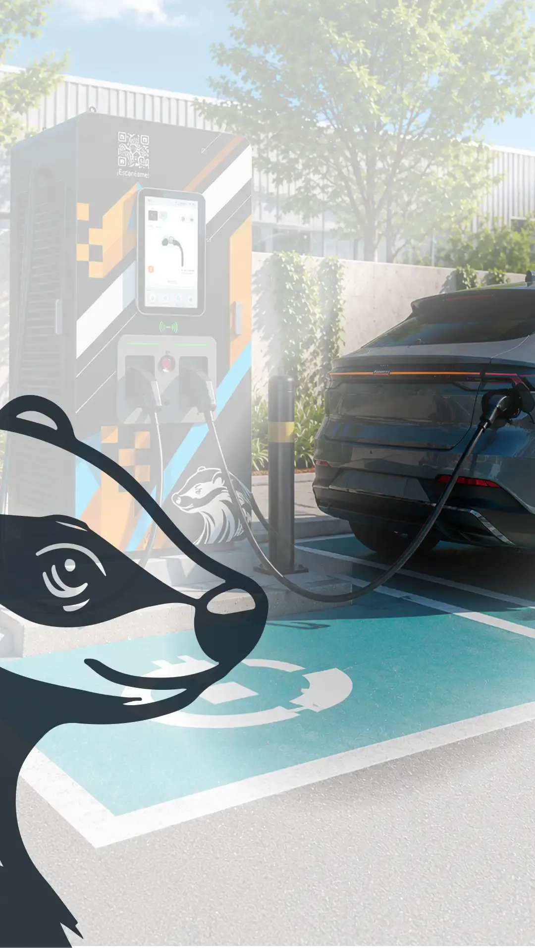 Cargador Horeb Energy y vehículo eléctrico