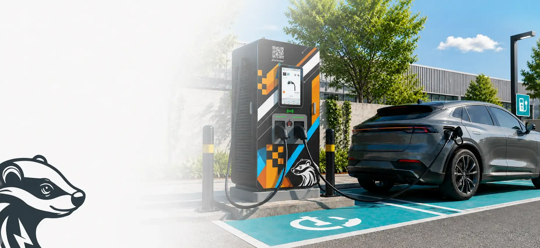 Cargador Horeb Energy y vehículo eléctrico